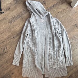 Merona Women's Gray Hooded Sweater Cardigan Small